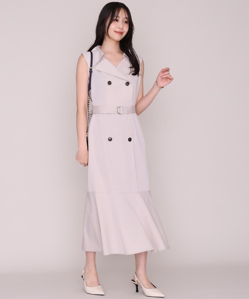 MISCH MASCH(ミッシュマッシュ)の「2026秋冬新作 ビッグカラートレンチノースリワンピース(ワンピース・レディース・ブラウン/ベージュ・S/M)」の22枚目の写真