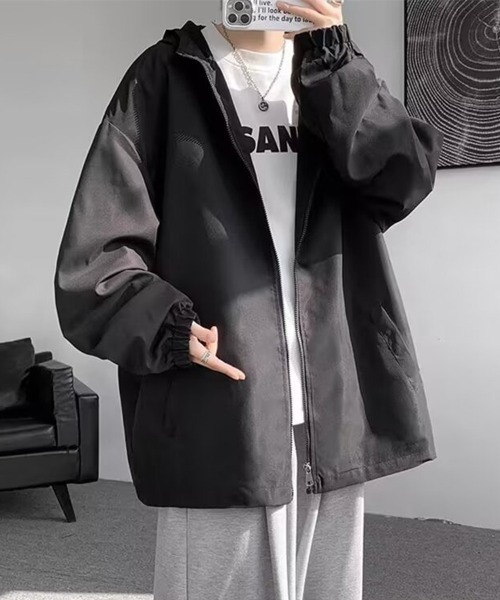 KELVIN(ケルヴァン)の「Light Hood Zip Jacket ライトフードジップジャケット(ブルゾン・メンズ・ブラック・MEDIUM/LARGE)」の1枚目の写真