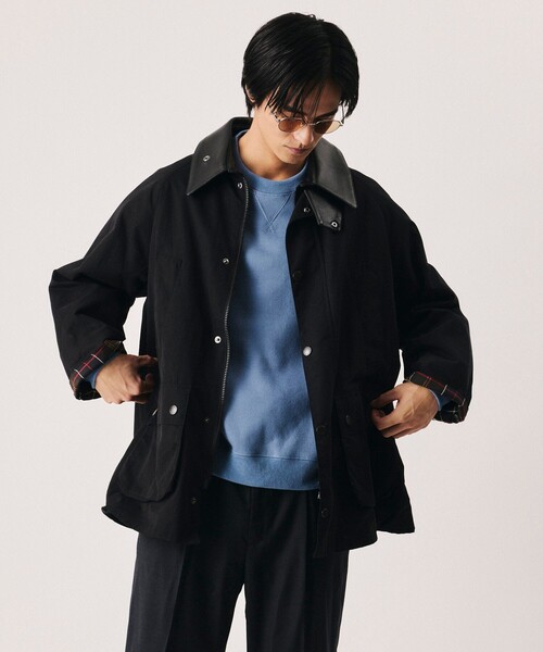 Firsthand(ファーストハンド)の「Barbour/バブアー × Firsthand 別注 BEDALE OS SLEEVE / 別注 オーバーサイズ ビデイル ジャケット(ブルゾン・メンズ・ブラック/オリーブ・40/38/42/36/34)」の4枚目の写真