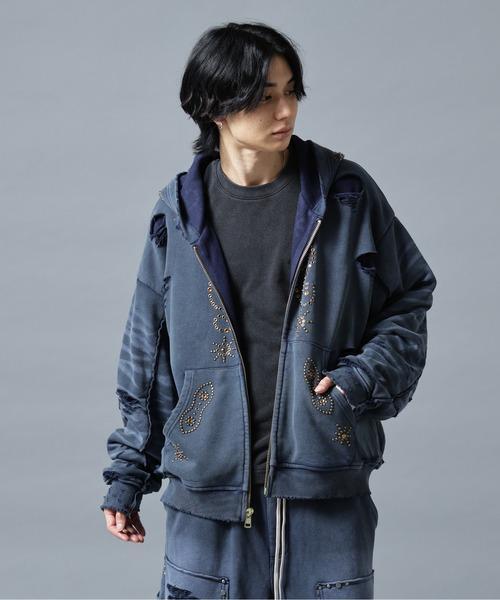 DANKE SCHON(ダンケシェーン)の「【WEB&DEPOT限定】DankeSchon/ダンケシェーン/SULFER CHEMICAL SWEAT ZIP HOODIE(パーカー・メンズ・ネイビー/グレー/レッド/ブラック・L/M)」の1枚目の写真