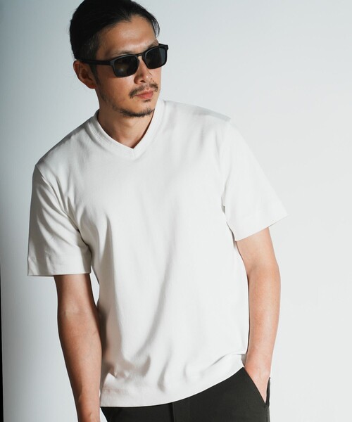 RATTLE TRAP(ラトルトラップ)の「シルケットスムースVネックTシャツ(Tシャツ/カットソー・メンズ・ホワイト・L)」の1枚目の写真