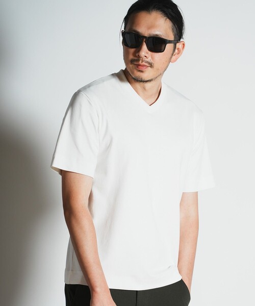 RATTLE TRAP(ラトルトラップ)の「シルケットスムースVネックTシャツ(Tシャツ/カットソー・メンズ・ホワイト・L)」の3枚目の写真