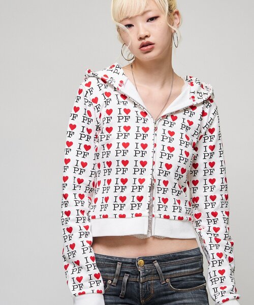 WHO'S WHO gallery(フーズフーギャラリー)の「【26AW LOOK掲載品番】I ♡ PF ジップフーディ(パーカー・レディース・サックスブルー/イエロー/オフホワイト/グレー・FREE)」の17枚目の写真