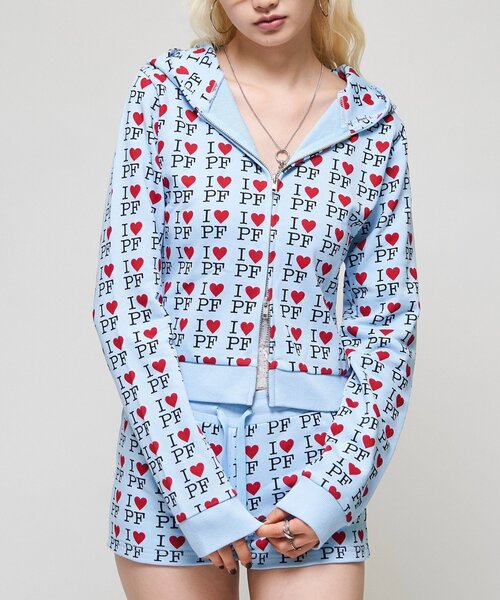 WHO'S WHO gallery(フーズフーギャラリー)の「【26AW LOOK掲載品番】I ♡ PF ジップフーディ(パーカー・レディース・サックスブルー/イエロー/オフホワイト/グレー・FREE)」の9枚目の写真