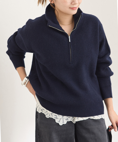 JOURNAL STANDARD(ジャーナルスタンダード)の「COLLINSVILLE ハーフジッププルオーバー(ニット/セーター・レディース・チャコールグレー/レッド/ネイビー・FREE)」の18枚目の写真