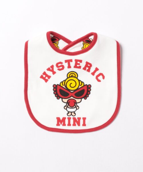 HYSTERIC MINI(ヒステリックミニ)の「STANDING MINI RV スタイ(スタイ/よだれかけ・キッズ・マジェンタ/ブラック/ホワイト・FREE)」の1枚目の写真