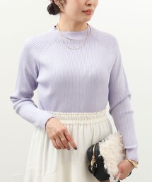 ラメリブローネックニットプルオーバー