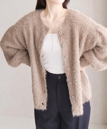【SG】シャギーニット Uネック カーディガン ニットカーディガン