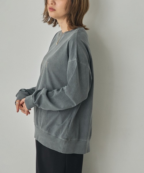 hunch(ハンチ)の「ビンテージライク 箔プリントトップス(Tシャツ/カットソー・レディース・チャコール/ライトベージュ/ブラウン・FREE)」の13枚目の写真