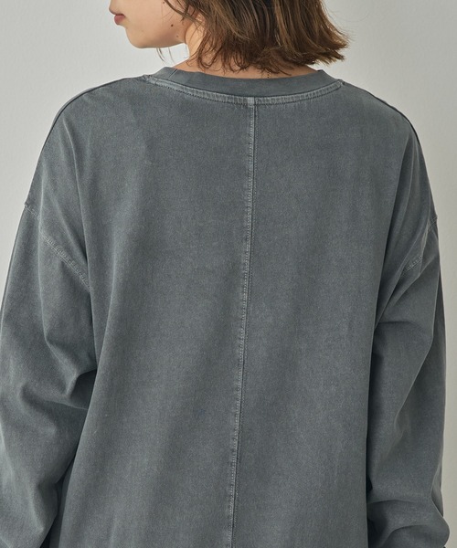 hunch(ハンチ)の「ビンテージライク 箔プリントトップス(Tシャツ/カットソー・レディース・チャコール/ライトベージュ/ブラウン・FREE)」の18枚目の写真