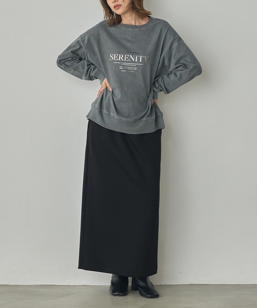 hunch(ハンチ)の「ビンテージライク 箔プリントトップス(Tシャツ/カットソー・レディース・チャコール/ライトベージュ/ブラウン・FREE)」の19枚目の写真