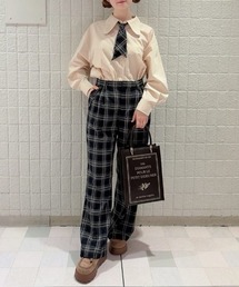 F i.n.t（フィント）の「【サイズ展開】フラップポケットチェックフレアーパンツ/fint フィント（その他パンツ）」