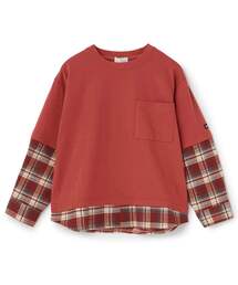 b・ROOM | シャツドッキング長袖Tシャツ【子供服】【キッズ】【男の子】(Tシャツ/カットソー)