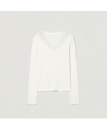 リブスリムレースTシャツ_3カラー