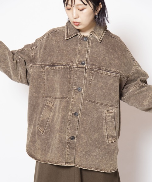 OSMOSIS(オズモーシス)の「カツラギステッチジャケット(デニムジャケット・レディース・ブラウン/ブラック/ベージュ・ONE SIZE)」の18枚目の写真
