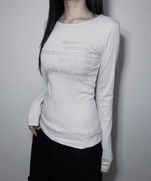IZROOM(イズルーム)の「タイプ スリムフィット長袖トップス (LIGHT GRAY)(Tシャツ/カットソー・レディース・その他・FREE)」の5枚目の写真