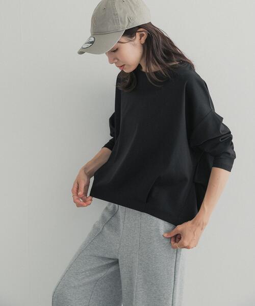 URBAN RESEARCH DOORS(アーバンリサーチドアーズ)の「コットンバックタック長袖プルオーバー 26AW(Tシャツ/カットソー・レディース・キャメル/オフホワイト/ブラック/ブルー系その他・FREE)」の3枚目の写真