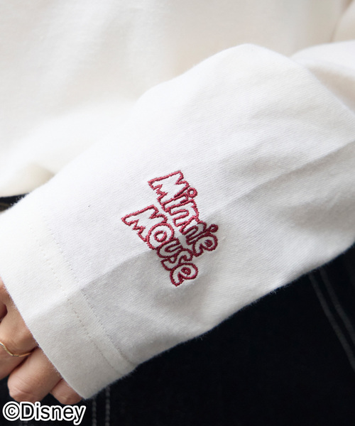 Disney(ディズニー)の「【別注】Disney / ミッキー&ミニー / プリントリンガーロンT(Tシャツ/カットソー・レディース・アイボリー系/オートミール/グレイッシュブルー/アイボリー/チャコール・L/M)」の12枚目の写真