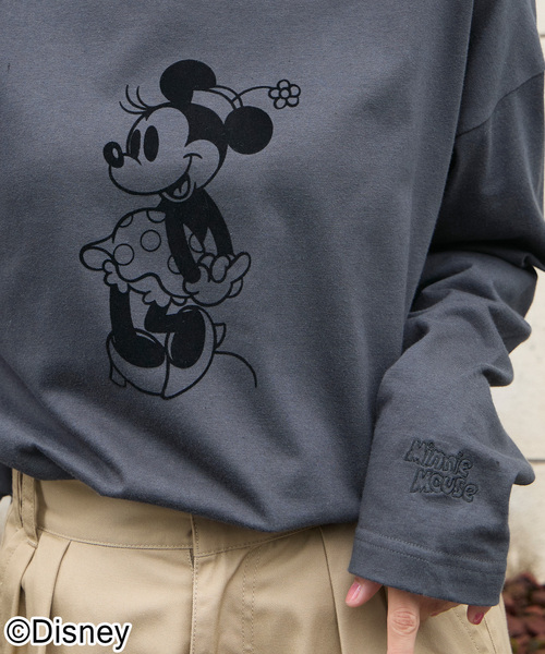 Disney(ディズニー)の「【別注】Disney / ミッキー&ミニー / プリントリンガーロンT(Tシャツ/カットソー・レディース・アイボリー系/オートミール/グレイッシュブルー/アイボリー/チャコール・L/M)」の21枚目の写真