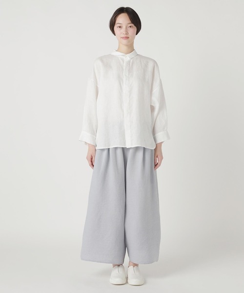 Plantation（プランテーション）の「リネンキャンブリック / P（シャツ/ブラウス・レディース・ホワイト/ブラック・M size）」の5枚目の写真