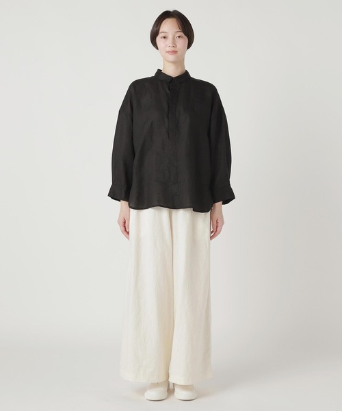 Plantation（プランテーション）の「リネンキャンブリック / P（シャツ/ブラウス・レディース・ホワイト/ブラック・M size）」の6枚目の写真