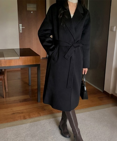 ReRe（リリ）の「シンプルプレーンロングチェスターコート（チェスターコート・レディース・ブラック/キャメル/オフホワイト・FREE）」の16枚目の写真