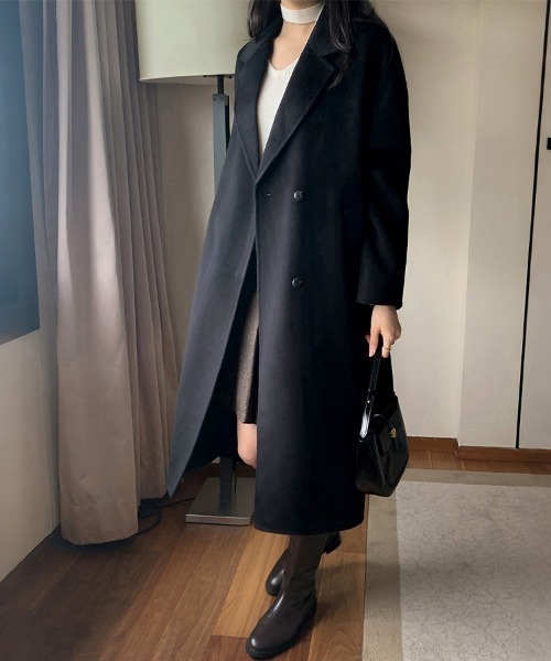 ReRe（リリ）の「シンプルプレーンロングチェスターコート（チェスターコート・レディース・ブラック/キャメル/オフホワイト・FREE）」の17枚目の写真