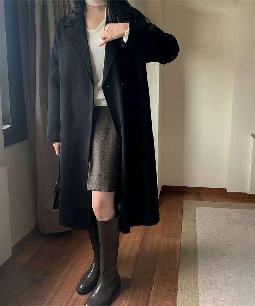 ReRe（リリ）の「シンプルプレーンロングチェスターコート（チェスターコート・レディース・ブラック/キャメル/オフホワイト・FREE）」の20枚目の写真