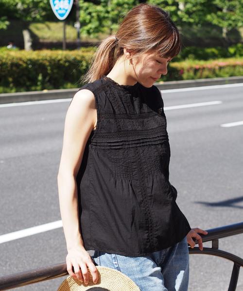 Jewel Changes（ジュエルチェンジズ）の「【別注】marie-therese of india レースブラウス / マリーテレーズ オブ インディア（シャツ/ブラウス・レディース・ブラック/ブラウン/ライラック・ﾌﾘ-）」の4枚目の写真