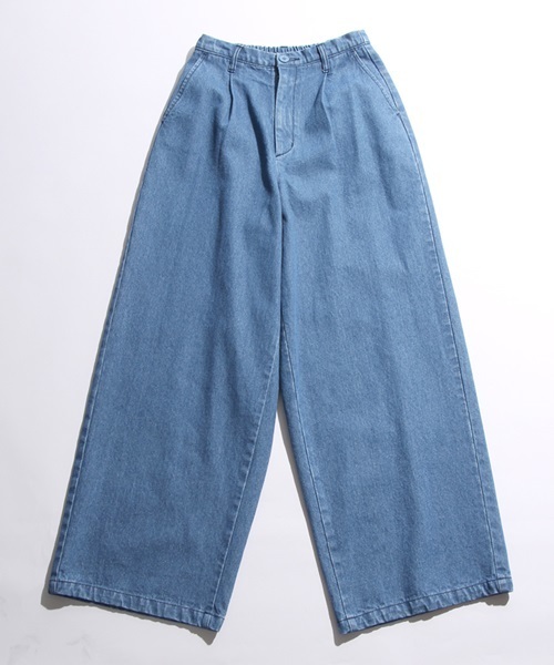 WEGO（ウィゴー）の「WEGO/タックワイドパンツ（その他パンツ・レディース・カーキ/ベージュ/ダークインディゴブルー・FREE）」の4枚目の写真