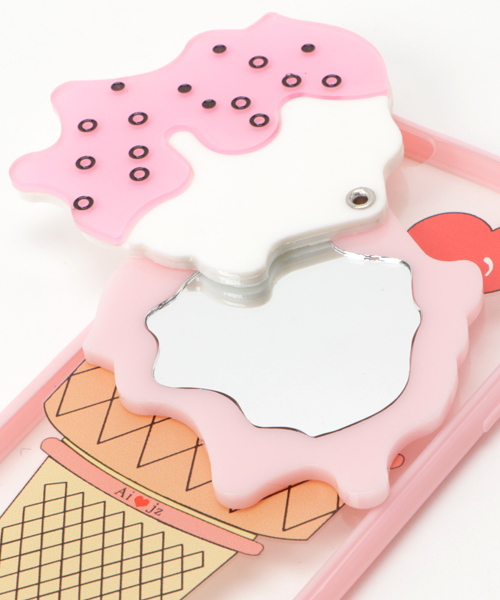 セール】ミラー付きアイスクリームiPhoneケース（スマホケース/カバー