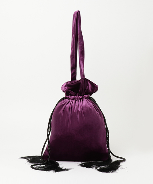 WEGO(ウィゴー)の「WEGO/ベロア巾着トートバッグ(トートバッグ・レディース・ピンク/ブラック/パープル・FREE)」の2枚目の写真