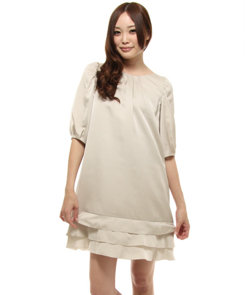 green label relaxing（グリーンレーベルリラクシング）の「GO T/C STN F/TUCKワンピース（ワンピース・レディース・ベージュ/オレンジ/ロイヤルブルー/ネイビー・フリー）」の2枚目の写真