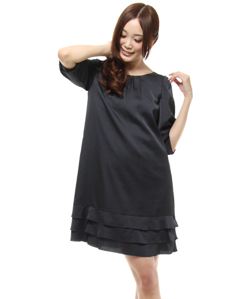 green label relaxing（グリーンレーベルリラクシング）の「GO T/C STN F/TUCKワンピース（ワンピース・レディース・ベージュ/オレンジ/ロイヤルブルー/ネイビー・フリー）」の4枚目の写真