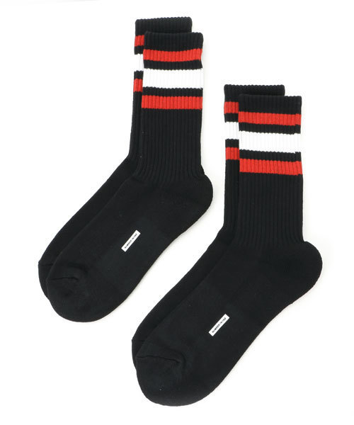 NUMBER (N)INE（ナンバーナイン）の「ラインソックス(2セット)（ソックス/靴下・メンズ・ホワイト×ブラック/ホワイト×レッド/ブラック×レッド/ブラック×ホワイト・ONE SIZE）」の4枚目の写真