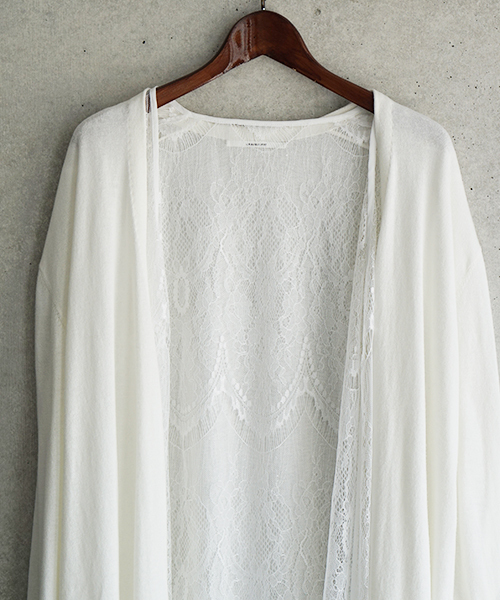 laboratory work(ラボラトリーワーク)の「レースガウン付 ロングニットカーディガン(カーディガン/ボレロ・レディース・オフホワイト/ダークオレンジ/ライトカーキ・MEDIUM)」の14枚目の写真