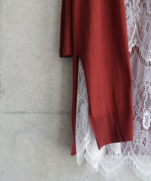 laboratory work(ラボラトリーワーク)の「レースガウン付 ロングニットカーディガン(カーディガン/ボレロ・レディース・オフホワイト/ダークオレンジ/ライトカーキ・MEDIUM)」の18枚目の写真