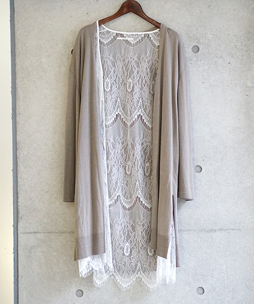 laboratory work(ラボラトリーワーク)の「レースガウン付 ロングニットカーディガン(カーディガン/ボレロ・レディース・オフホワイト/ダークオレンジ/ライトカーキ・MEDIUM)」の19枚目の写真