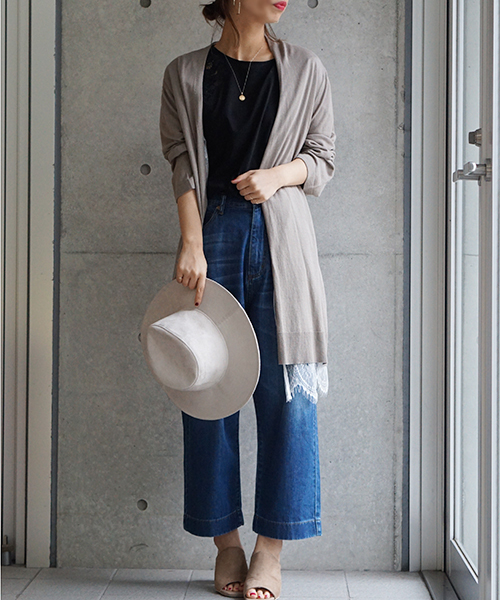 laboratory work(ラボラトリーワーク)の「レースガウン付 ロングニットカーディガン(カーディガン/ボレロ・レディース・オフホワイト/ダークオレンジ/ライトカーキ・MEDIUM)」の21枚目の写真