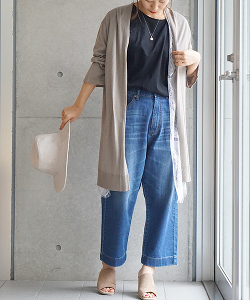 laboratory work(ラボラトリーワーク)の「レースガウン付 ロングニットカーディガン(カーディガン/ボレロ・レディース・オフホワイト/ダークオレンジ/ライトカーキ・MEDIUM)」の22枚目の写真