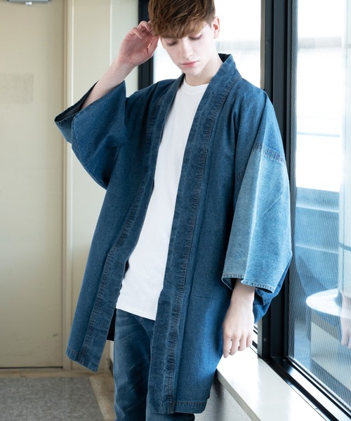 8(eight)(エイト)の「デニム羽織(浴衣・メンズ・インディゴブルー/ブラック/グレー/キャメル/ネイビー/チョコ/ライトインディゴブルー/ブラック系その他・LARGE/MEDIUM/X-LARGE/SMALL/XX-LARGE)」の7枚目の写真