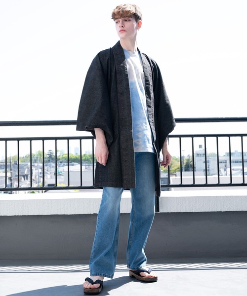 8(eight)(エイト)の「デニム羽織(浴衣・メンズ・インディゴブルー/ブラック/グレー/キャメル/ネイビー/チョコ/ライトインディゴブルー/ブラック系その他・LARGE/MEDIUM/X-LARGE/SMALL/XX-LARGE)」の13枚目の写真