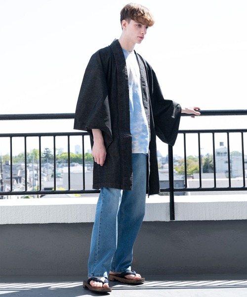 8(eight)(エイト)の「デニム羽織(浴衣・メンズ・インディゴブルー/ブラック/グレー/キャメル/ネイビー/チョコ/ライトインディゴブルー/ブラック系その他・LARGE/MEDIUM/X-LARGE/SMALL/XX-LARGE)」の14枚目の写真