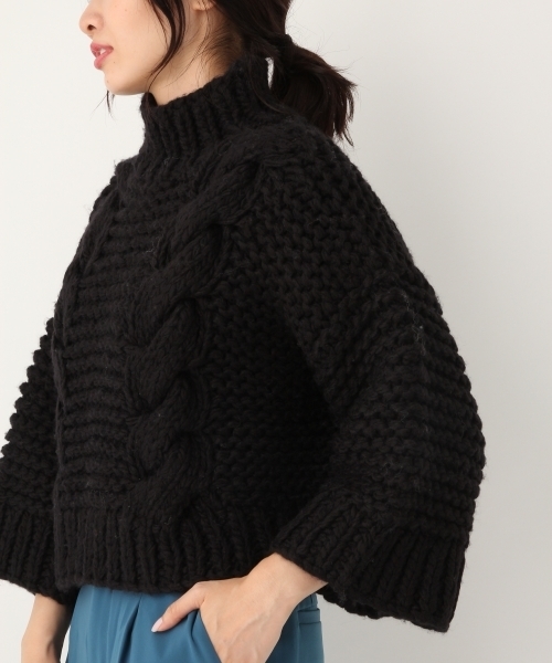 A part by（アパートバイ）の「AW/HANDケーブルタートルネックニット 768605 （ニット/セーター・レディース・オフホワイト/ブラック・FREE）」の10枚目の写真