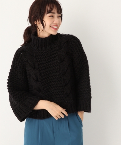 A part by（アパートバイ）の「AW/HANDケーブルタートルネックニット 768605 （ニット/セーター・レディース・オフホワイト/ブラック・FREE）」の14枚目の写真