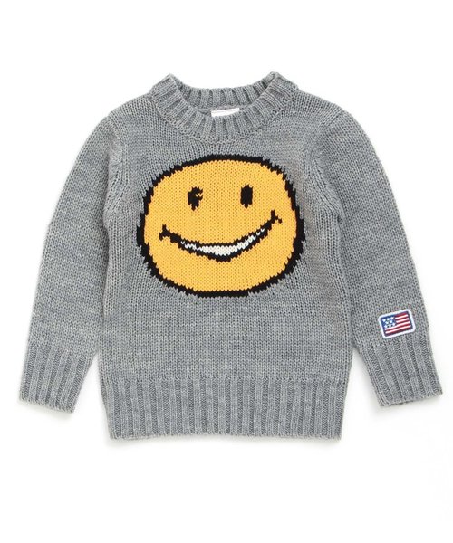 BREEZE（ブリーズ）の「FO SMILEセーター（ニット/セーター・キッズ・ブルー/グレー/オフホワイト・80/90/95/100/110/120/130/140）」の3枚目の写真