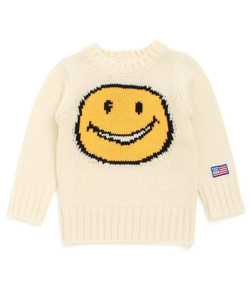 BREEZE（ブリーズ）の「FO SMILEセーター（ニット/セーター・キッズ・ブルー/グレー/オフホワイト・80/90/95/100/110/120/130/140）」の2枚目の写真