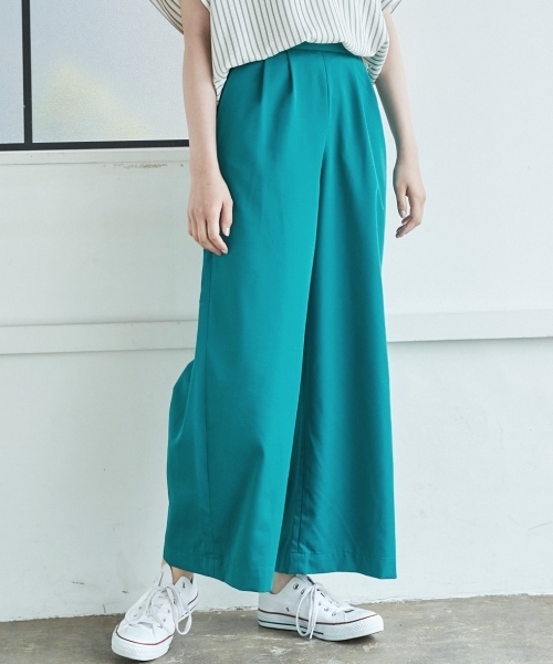 AMERICAN HOLIC(アメリカンホリック)の「・ベーシックワイドパンツ2(その他パンツ・レディース・ブルー系その他2/ライトベージュ/ネイビー/サックスブルー/ブラック/グリーン・L/M)」の4枚目の写真