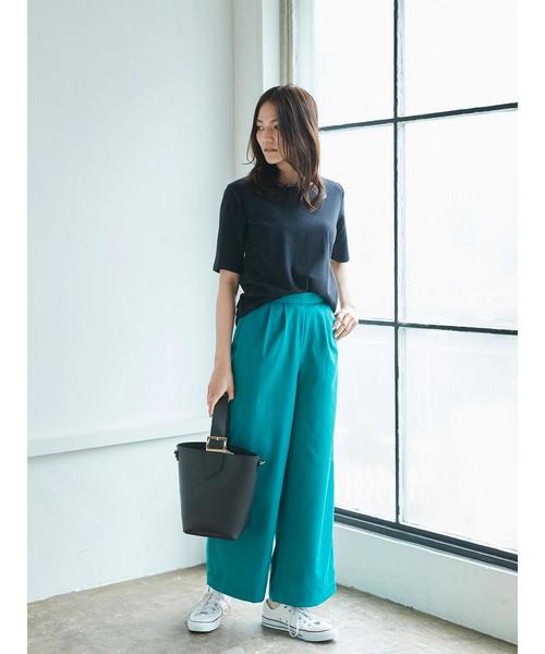 【emiche】ベーシックパンツ_２色 emiche】ベーシックパンツ_2色 ベーシックツータックパンツ