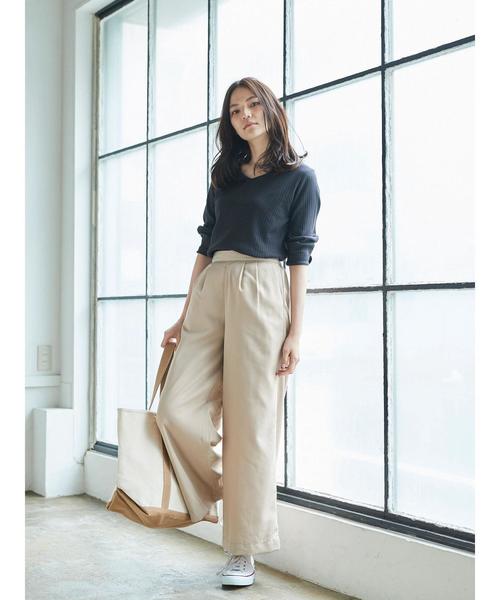 【emiche】ベーシックパンツ_２色 emiche】ベーシックパンツ_2色 ベーシックツータックパンツ